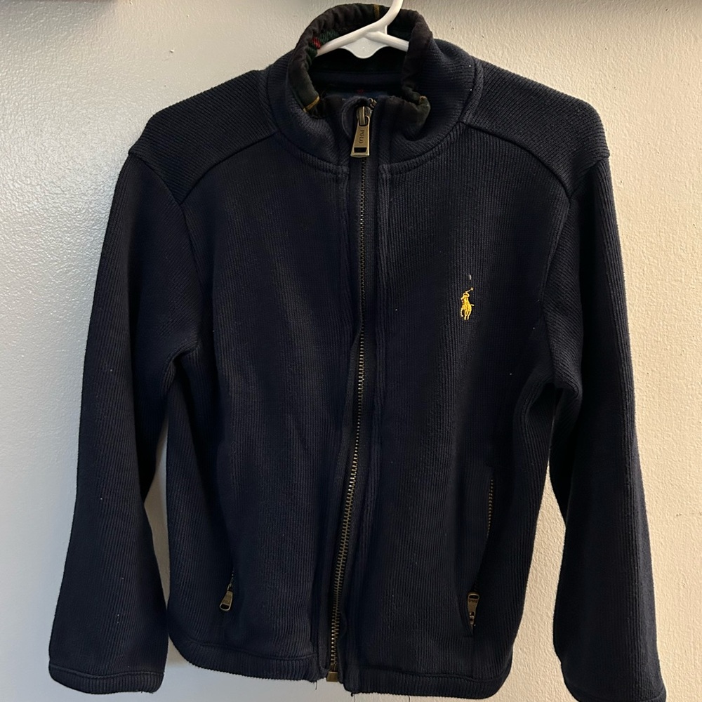 Navy Jacket with Yellow Logo